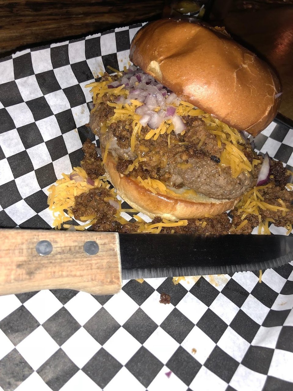 Burger menu with classic and specialty choices.